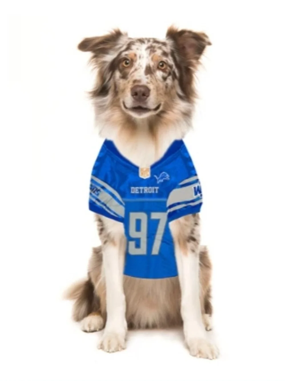 Pets First Detroit Lions Aidan Hutchinson #97 NFL Pet Jersey Dog Shirt Blue XL